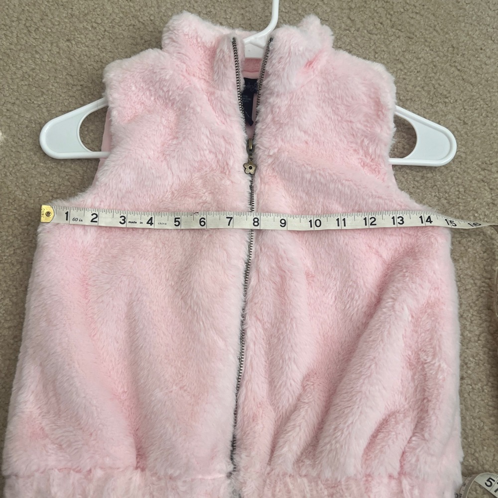 Cynthia Rowley Kids Pink Fuzzy Faux Fur Zip Up Vest Girls Size M 7/8 - Picture 7 of 8